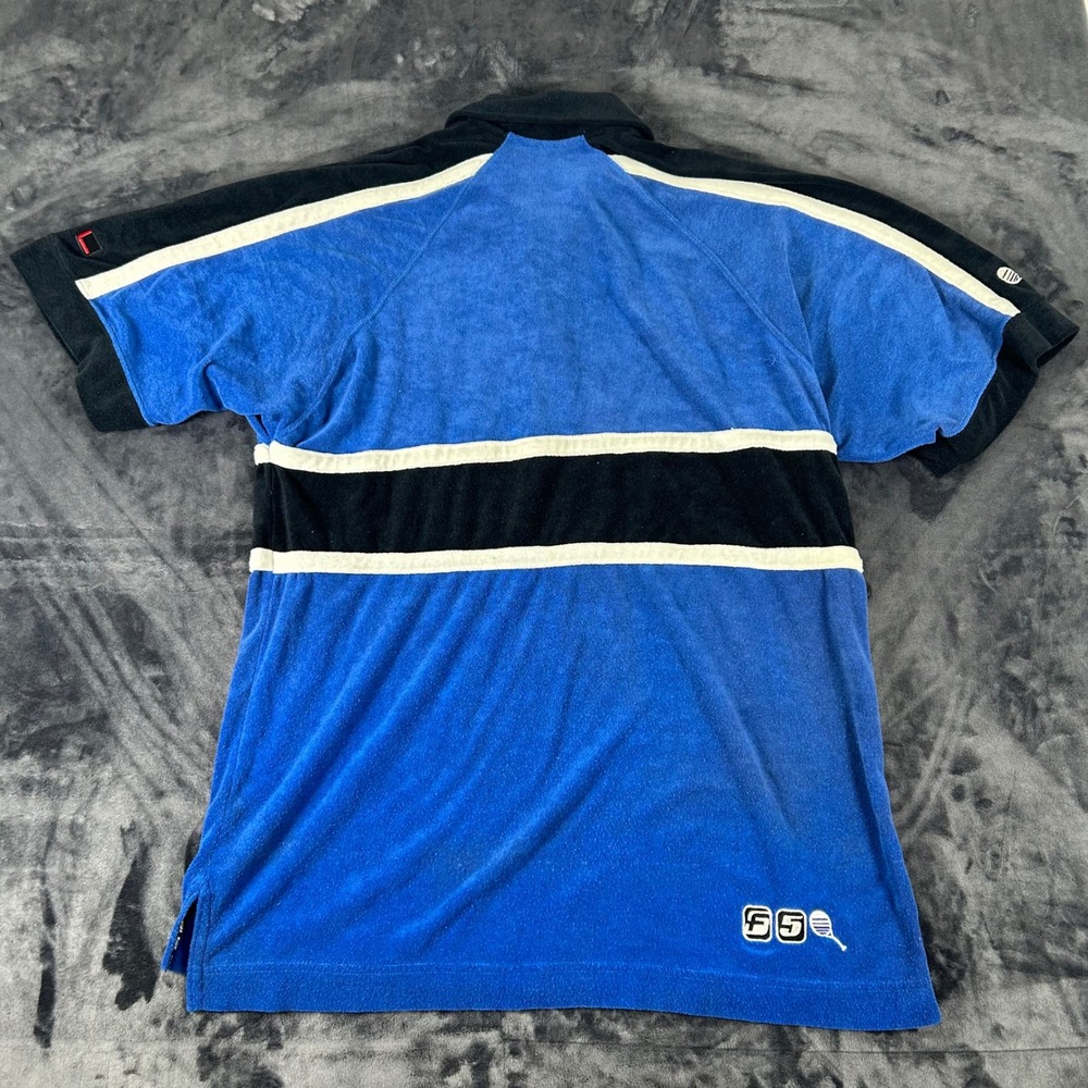 Vintage FUBU Polo Shirt Mens Large Blue Terry Cloth Colorblock 90s Streetwear - Picture 6 of 8